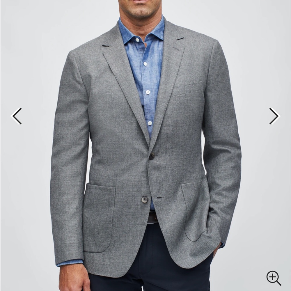 Bonobos Unconstructed Italian Wool Gray Blazer Size 40L